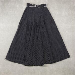 Vintage Scott McClintock Skirt Womens 6 Polka Dot High Waist Midi Made USA 90s